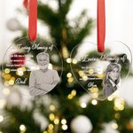 Personalised In Loving Memory of Photo Design Round Heart Shape Christmas Ornament with Name and Year Memorial Gift for Loss of Loved One