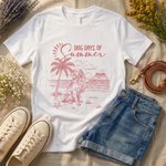 Personalized Dog Days Of Summer 1-5 Dogs White T-shirt with Names Pet Party Birthday Adoption Anniversary Gift for Pet Lovers