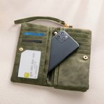 Personalized Birth Flower Cowboy Boots PU Leather Wristlet Tri-Fold Wallet with Name Birthday Anniversary Gift for Women