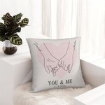 Coussin personnalisé You & Me Holding Hands Line Art Cushion Throw Pillow Cover Valentine's Day Anniversary Gift for Couple