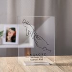 Personalized Wearing Ring Line Art Acrylic Plaque Home Decoration Valentine's Day Engagement Gift for Couple
