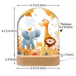 Veilleuse LED en acrylique personnalisée avec nom, date et socle en bois Décoration de la chambre d'enfant Cadeau d'anniversaire pour les enfants