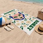 Gepersonaliseerde Multicolor Abstract Floral Animal Oversized Quick Dry Strandlaken met Naam Strandfeest Verjaardagscadeau voor Familie Vrienden