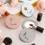 Specchio per il trucco in pelle PU personalizzato con nome Matrimonio, compleanno, anniversario, regalo per le donne, fidanzate e spose.