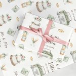 Personalized Mr & Mrs Waterproof Wrapping Paper with Family Name and Date Bridal Shower Wedding Anniversary Gift for Couple Bride Bridegroom