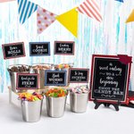 Personalisierte Schule Farben Snack Dessert Buffet Etiketten Satz von 16 mit Candy Bar Tabelle Zeichen und Eimer Graduierung Party Dekoration Begünstigungen