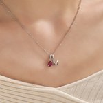 Personalised Birthstone 3D Bubble Initial Necklace Dainty Jewellery Birthday Valentine's Day Anniversary Gift for Women