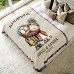 Coperta di lancio personalizzata con nappe della coppia di anziani con nome e data Anniversario di matrimonio Regalo di San Valentino per la coppia