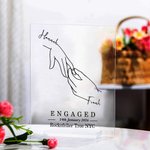 Personalized Wearing Ring Line Art Acrylic Plaque Home Decoration Valentine's Day Engagement Gift for Couple