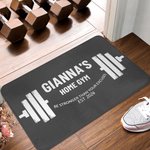 Personalised Visual Impact Dumbbell Gym Doormat with Name Gym Decor Anniversary Birthday Gift for Men Fitness Enthusiasts