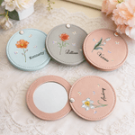 Specchio per il trucco in pelle PU personalizzato con nome Matrimonio, compleanno, anniversario, regalo per le donne, fidanzate e spose.