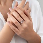 Gepersonaliseerde knuffelarm Sterling zilveren ring met initiaal sieraad Moederdag Verjaardagscadeau voor koppels