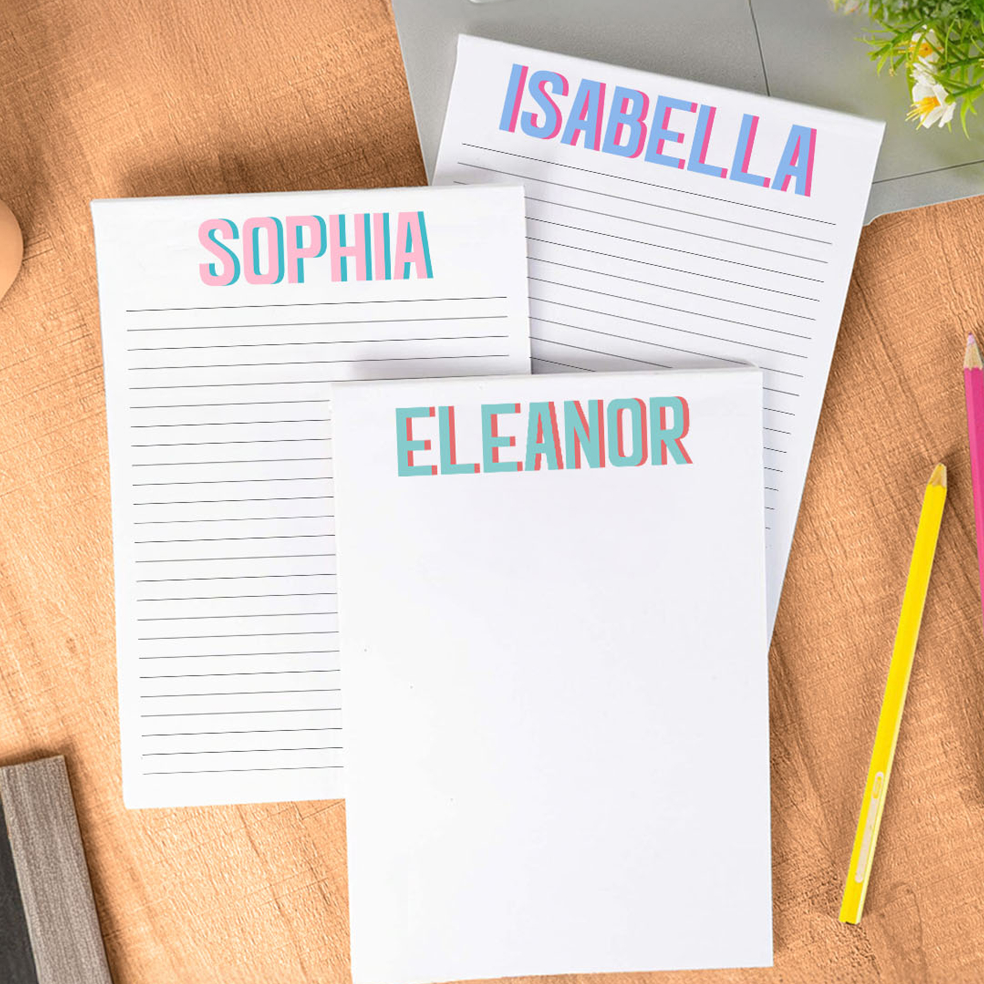 Bloc-notes personnalisé avec monogramme multicolore et 40/80 pages Cadeau d'appréciation pour la rentrée scolaire pour les étudiants et les collègues