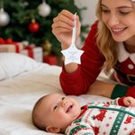 Personalized Our First Christmas as a Family Star Shaped Ceramic Ornament with Name and Year Christmas Tree Decor Gift for Family New Parents