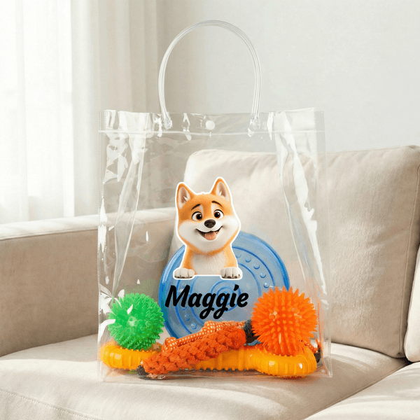 Personalized 3D Cartoon Dog Name Set of 6 Dog Toy with Bit-Resistant Chew Toy Interactive Rope Pet Birthday Adoption Gift for Dog Owners