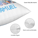 Personalized Cute Bunny Cloud Throw Pillow Cover with Name and Initial Home Decor Easter Party Gift for Kids