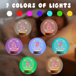 Personlig LED-nattlys med navn og trebunn med syv farger og initialer Personalisert romdekorasjon Påskefest Favorittgave til barn