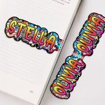 Marcapáginas magnético personalizado con nombre estilo graffiti Uso diario Vuelta al cole Regalo de cumpleaños para los amantes de los libros Ratones de biblioteca