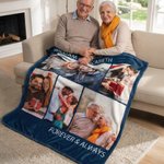 Coperta morbida personalizzata con collage di 5 foto e nome dell'amante Regalo di San Valentino Anniversario per la coppia