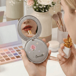 Specchio per il trucco in pelle PU personalizzato con nome Matrimonio, compleanno, anniversario, regalo per le donne, fidanzate e spose.