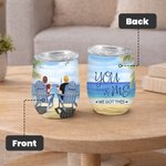 Personalized Loving Couple Watching Summer Seaside Scenery Together Wine Tumbler Valentine's Day