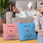 Cuscino personalizzato per la data del matrimonio con il nome della coppia Regalo di San Valentino per l'anniversario della coppia