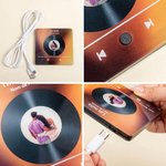 Aimant de réfrigérateur personnalisé avec lecteur de musique photo miniature et nom de chanson chanteur - Cadeau Saint-Valentin pour famille couple