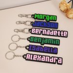 Personalisierte Multicolor Pixel Art 3D-gedruckt Name Rucksack Tag Schlüsselanhänger zurück zu Schule Geburtstag Geschenk für Kinder