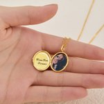Collier photo personnalisé avec texte gravé Bijoux délicats Cadeau d'anniversaire de Saint-Valentin pour femmes