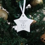 Personalized Our First Christmas as a Family Star Shaped Ceramic Ornament with Name and Year Christmas Tree Decor Gift for Family New Parents