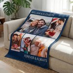 Coperta morbida personalizzata con collage di 5 foto e nome dell'amante Regalo di San Valentino Anniversario per la coppia