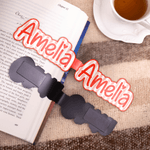 Personalised Striped Watercolor Style Magnetic Bookmark with Name  School Supplies Daily Use Reading Club Gift for Book Lovers