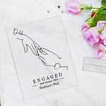 Personalized Wearing Ring Line Art Acrylic Plaque Home Decoration Valentine's Day Engagement Gift for Couple