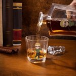 Personalized Golf Cartoon Character Whiskey Decanter Glasses with Engraved Name Father's Day Birthday Gift for Golf Players Whiskey Lovers