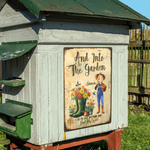 Personalized Birth Flower Cartoon Character Tinplate Sheet Hanging Painting with Name Garden Decoration Birthday Gift for Gardening Lover