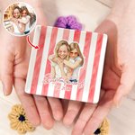 Personalised Watercolour-Style Besties Photo Striped Ceramic Jewellery Dish with Title and Text Daily Use Birthday Gift for Friends Women