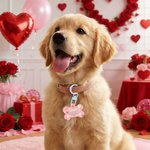 Personalized Lip Love Paw Print Acrylic Bone-Shaped Pet ID Tag with Name and Phone Number Daily Use Birthday Adoption Day Gift for Pet Lover Dog Owner