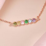 Collana personalizzata con baccello di piselli 2-6 pietre di nascita Braccialetto Gioielli di famiglia delicato Compleanno Regalo per la festa della mamma Nonna