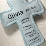 Personalized Inspirational Bible Verses Cross PU Leather Magnetic Bookmark Clip First Communion Baptism Back to School Gift for Christians Bookworms