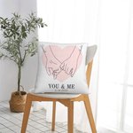 Coussin personnalisé You & Me Holding Hands Line Art Cushion Throw Pillow Cover Valentine's Day Anniversary Gift for Couple