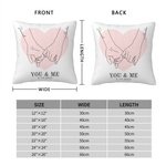 Coussin personnalisé You & Me Holding Hands Line Art Cushion Throw Pillow Cover Valentine's Day Anniversary Gift for Couple