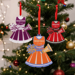 Personalized Cheerleader Uniform Dress Pom-Poms Acrylic Ornament with Name and Year Tree Decor Team Day Birthday Gift for Cheerleaders