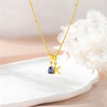 Personalised Birthstone 3D Bubble Initial Necklace Dainty Jewellery Birthday Valentine's Day Anniversary Gift for Women