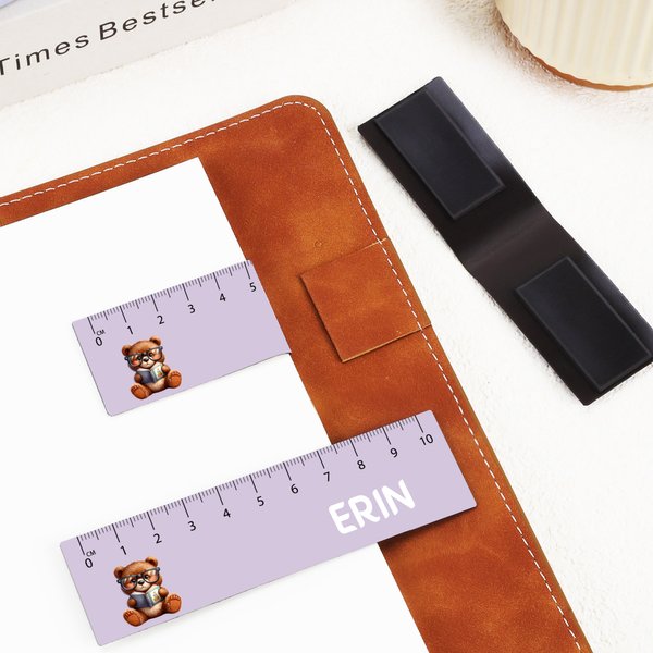 Clip magnetica per segnalibro con nome Regalo di compleanno per i bambini che leggono, con righello e design personalizzato.