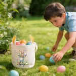 Panier de Pâques personnalisé avec nom et oreilles de lapin Accessoires de chasse à l'œuf Cadeau de Pâques pour enfants