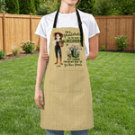 Personalized Birth Flower Garden Cartoon Character Adjustable Apron with Name and Pocket Garden Essential Birthday Gift for Gardening Lover
