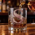 Gepersonaliseerde Rose Initial 10 oz Rock Whiskey glas met naam Old Fashioned verjaardagscadeau voor whiskey liefhebber