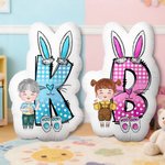 Personalisierte niedliche Cartoon Kind Charakter Initial geformt werfen Kissen Home Decor Geburtstagsgeschenk für Jungen Mädchen