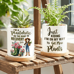 Personlig födelsedagsblomma tecknad karaktär keramisk växtkruka med namn och bambubas trädgård heminredning födelsedagspresent för trädgårdsälskare familj