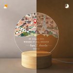 Luce notturna a LED con base in legno personalizzata con nome, indirizzo e data - Regalo di San Valentino per coppie